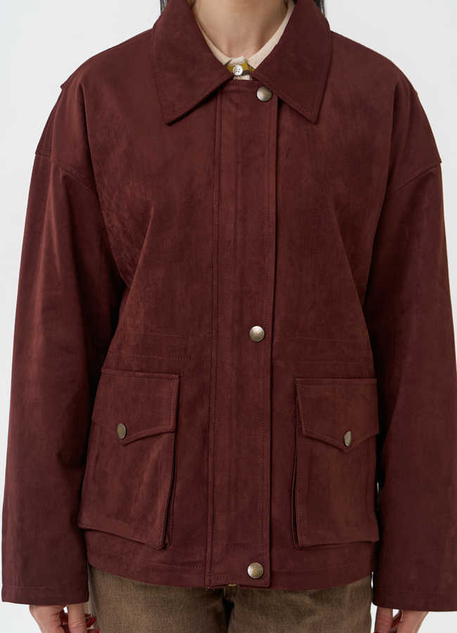 Женская парка из эко замши бордового цвета модель № 30443 универмаг малина