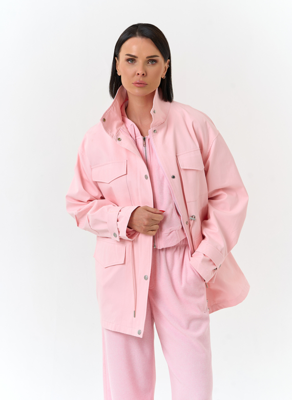 Женская ветровка с воротником стойкой