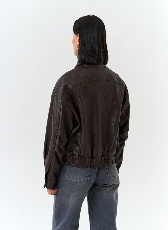 Женская куртка бомбер из натуральной кожи