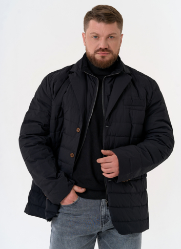 Мужской пуховик со съемной манишкой