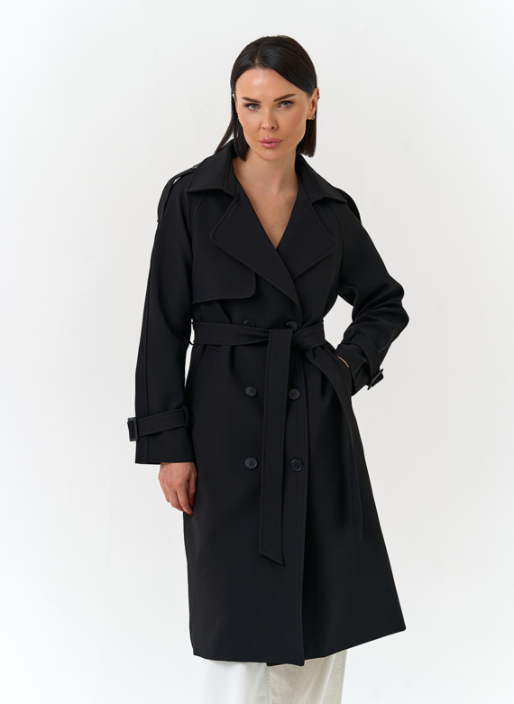 Женский плащ черного цвета