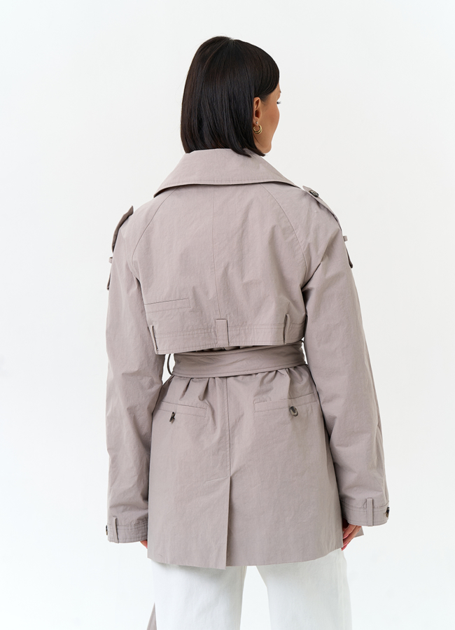 фото Женский плащ с поясом модель № 33194