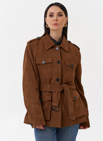 Куртка - сафари женская из натуральной замши