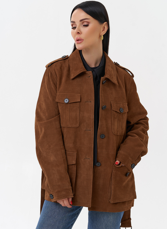 Куртка - сафари женская из натуральной замши
