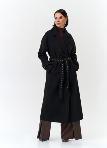 Женское пальто с акцентным поясом Женское пальто с акцентным поясом