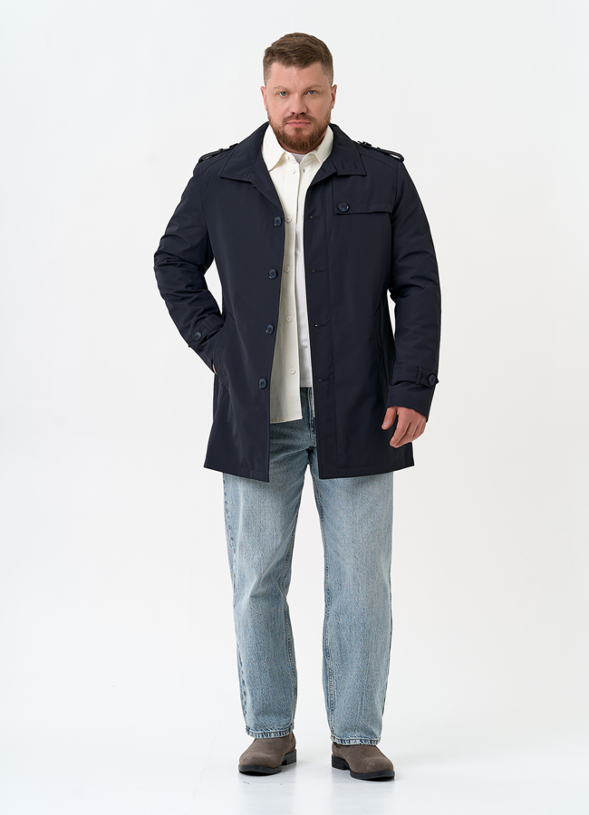 Мужское полупальто синего цвета модель № 32588 универмаг малина