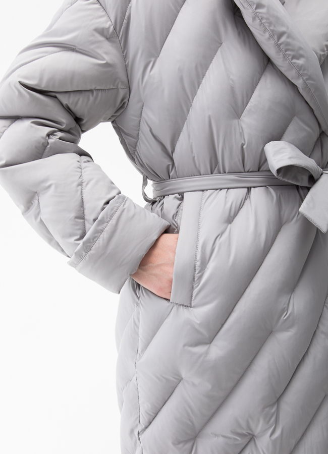 Женский пуховик с английским воротником модель № 28380 универмаг малина