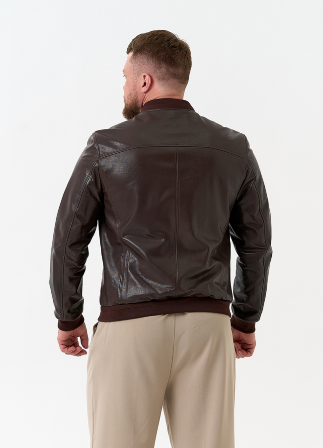 фото Мужская куртка бомбер из натуральной кожи модель № 32549