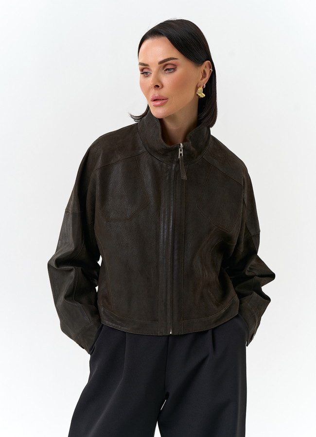 фото Женская двухсторонняя куртка из натуральной кожи модель № 32536