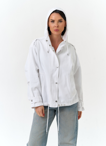 Женская джинсовая куртка с капюшоном