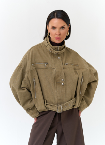 Женская короткая джинсовая куртка