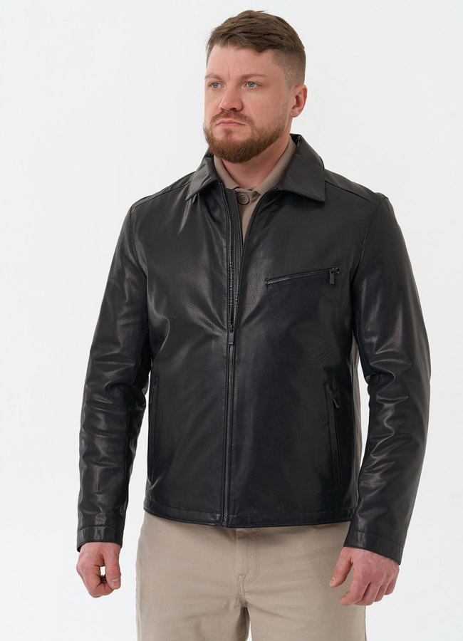 Мужская куртка из натуральной кожи  модель № 30062 универмаг малина