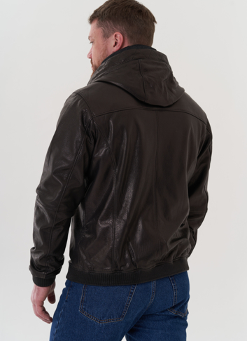 Куртка черного цвета из натуральной кожи