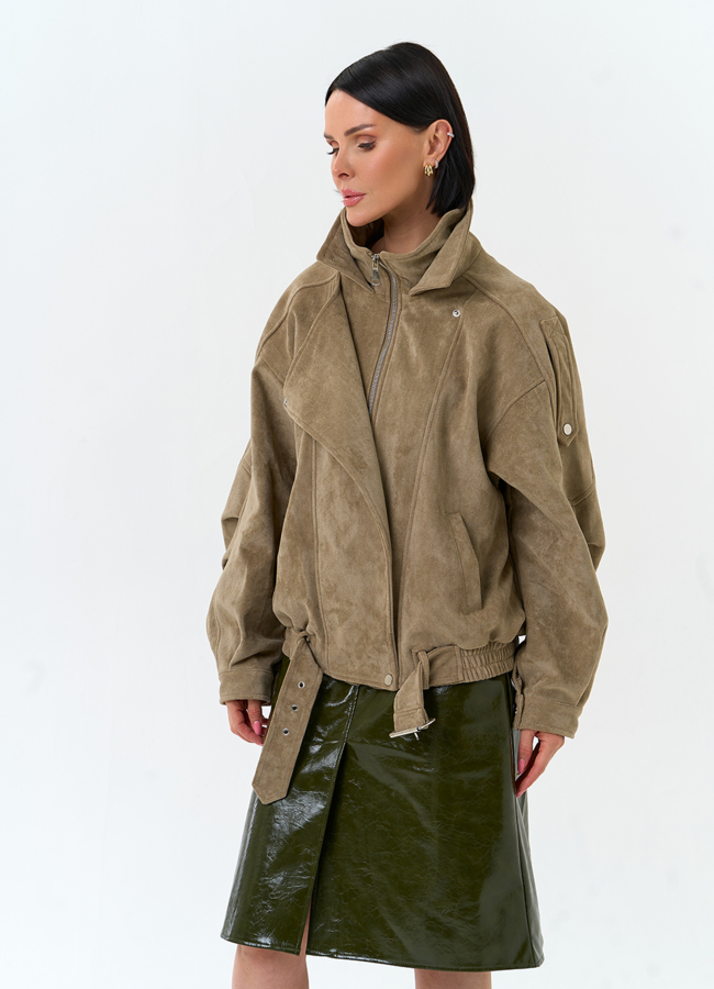 Женская куртка из эко замши модель № 33152 универмаг малина