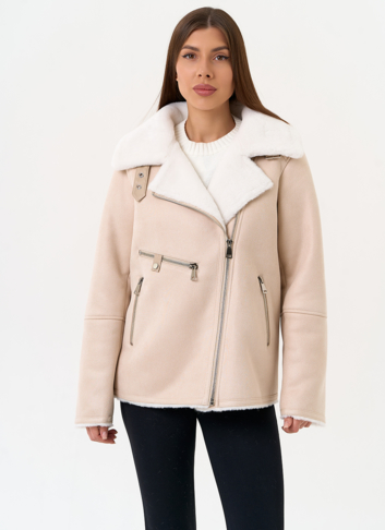 Светлая дубленка из эко замши Светлая дубленка из эко замши