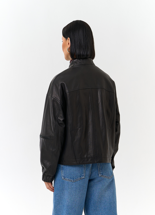 фото Женская куртка из натуральной кожи модель № 32846