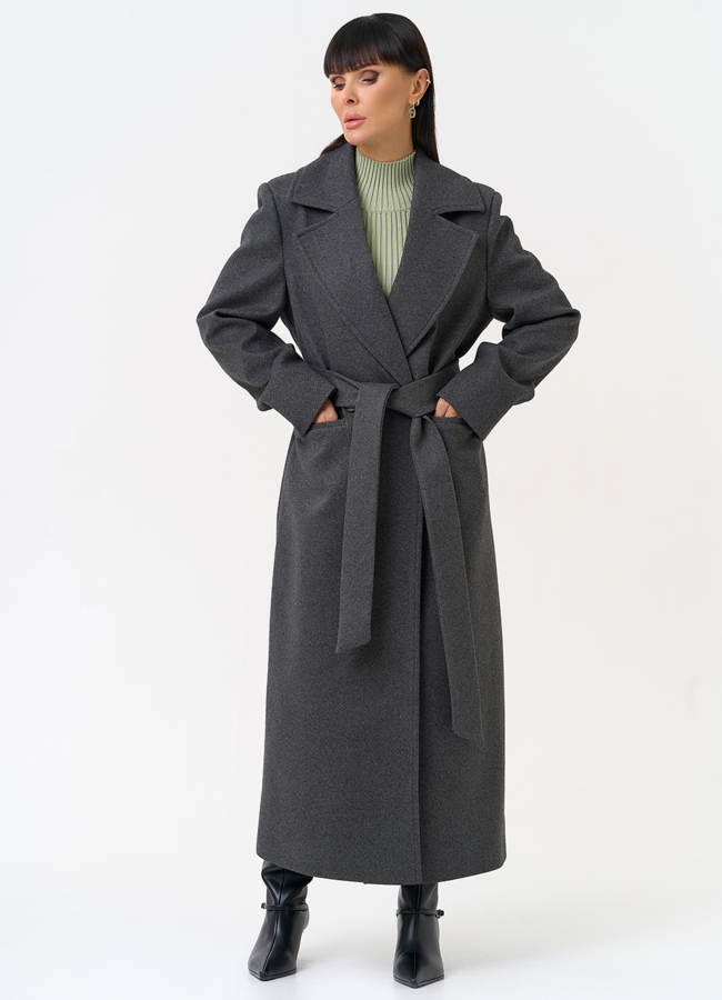 фото Женское пальто с английским воротником модель № 31622