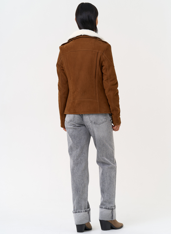 Косуха из натуральной замши с мехом