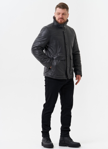 Куртка из натуральной кожи с отделкой из мутона