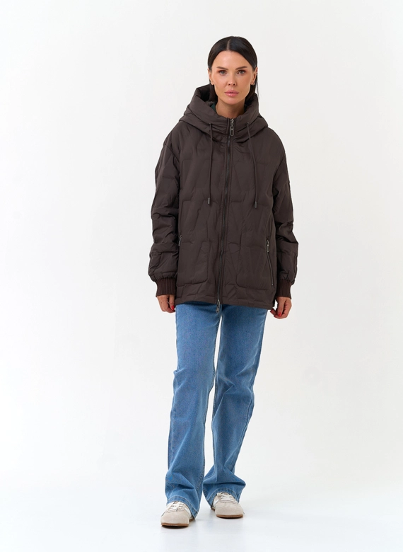Женская двухстороняя куртка с капюшоном