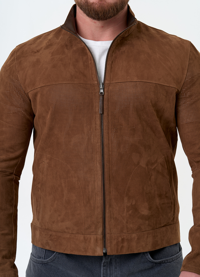 Мужская двухсторонняя куртка из натуральной замши модель № 32868 универмаг малина