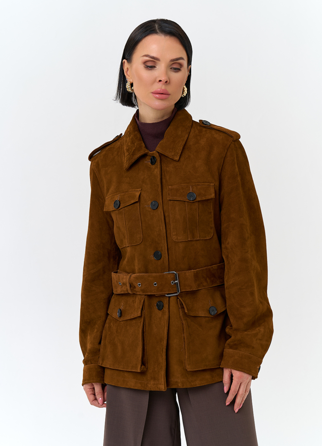 Куртка - сафари женская из натуральной замши модель № 29922 универмаг малина