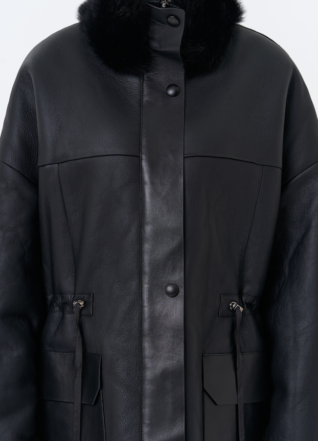 Женская натуральная дубленка с воротником стойкой модель № 31930 универмаг малина