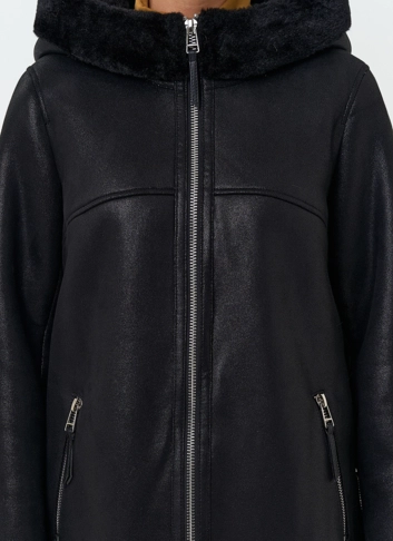 Женская дубленка из эко замши