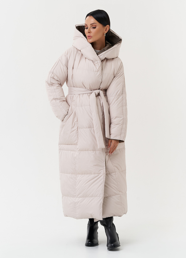 Двухсторонний пуховик с капюшоном модель № 28818 универмаг малина