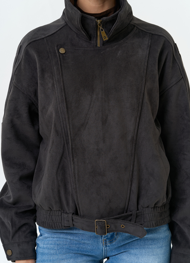 Женская куртка бомбер из эко замши модель № 33032 универмаг малина