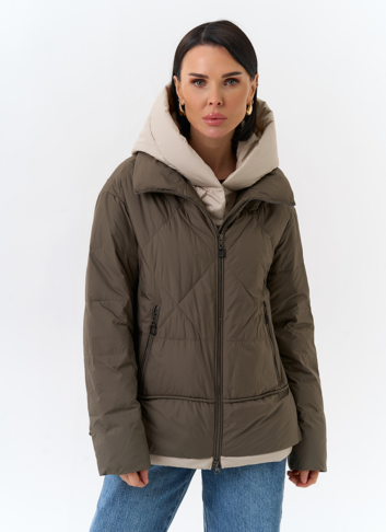 Женская куртка с контрастным капюшоном Женская куртка с контрастным капюшоном