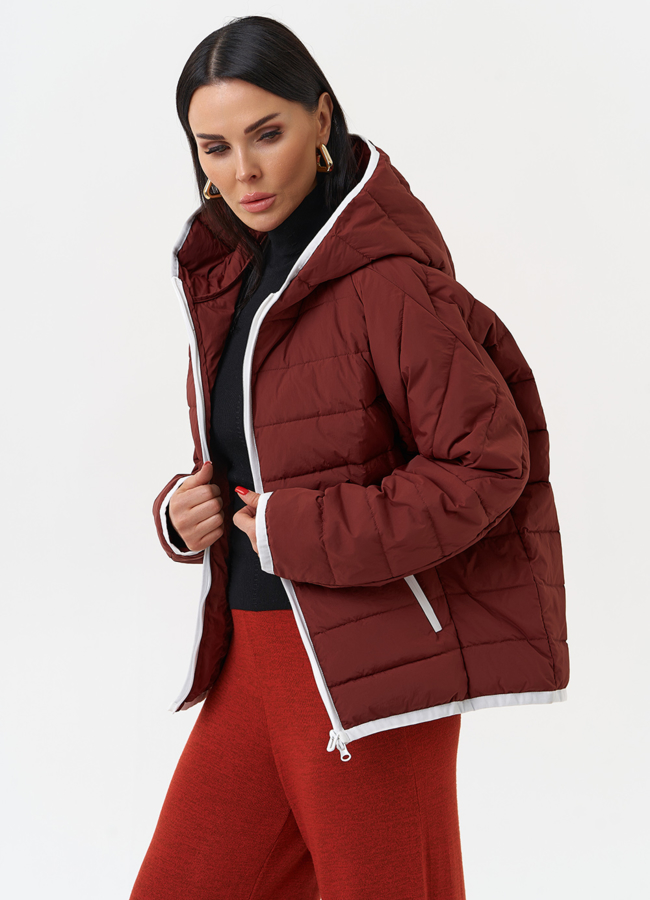 Женская утепленная куртка в бордовом цвете модель № 30025 универмаг малина