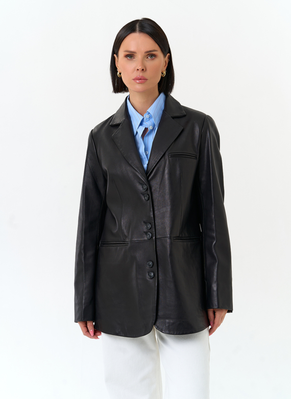Женский жакет из натуральной кожи
