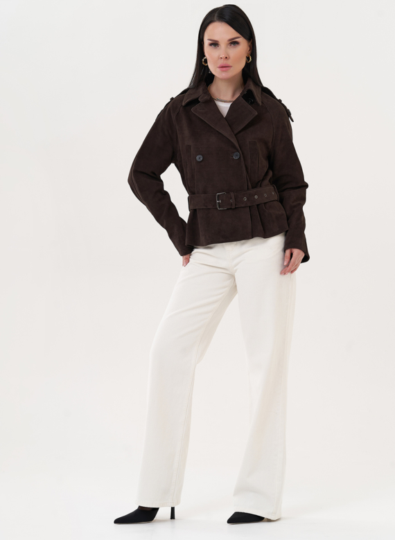 Куртка из замши с ремнем