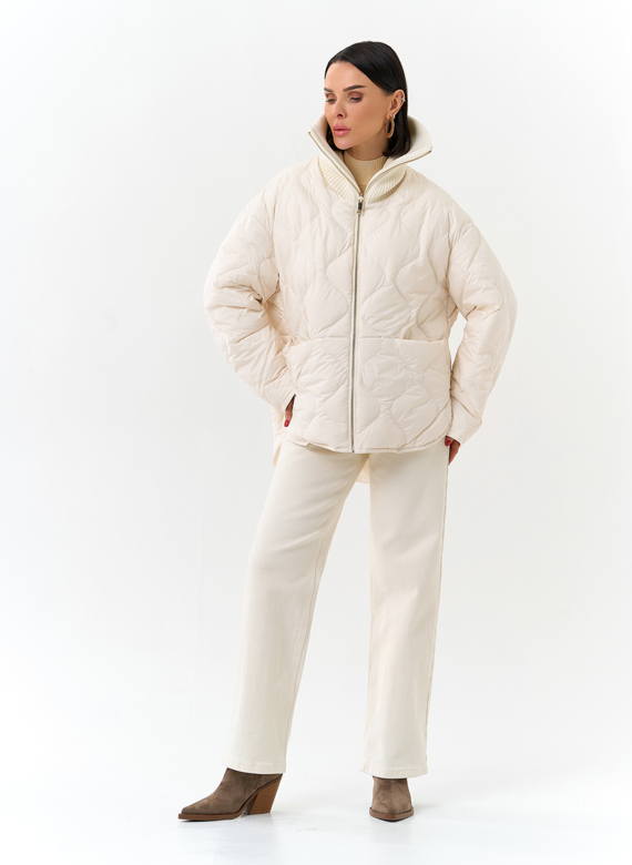 Женская двухсторонняя куртка с высоким воротником