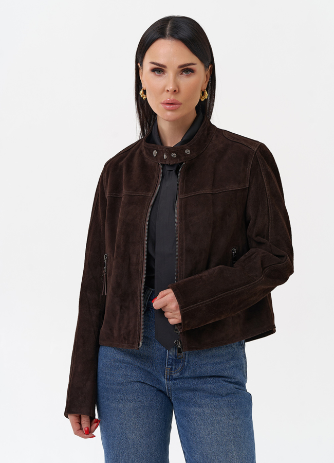 Женская куртка из замши модель № 29907 универмаг малина