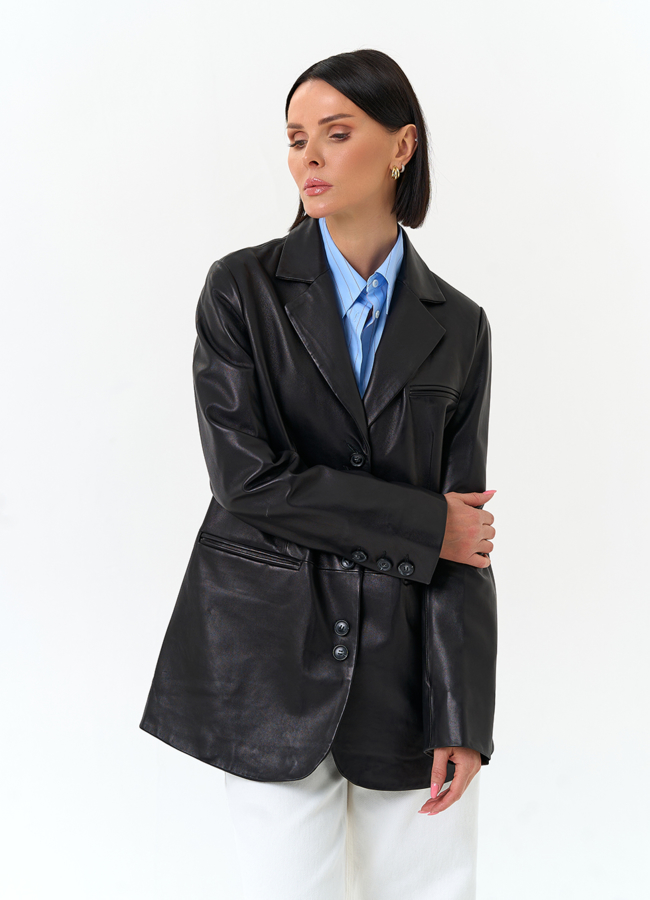 Женский жакет из натуральной кожи модель № 24505 универмаг малина