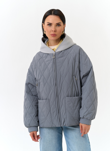 Женская куртка с трикотажным капюшоном