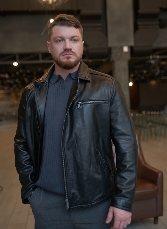Мужская кожаная куртка "косуха" 