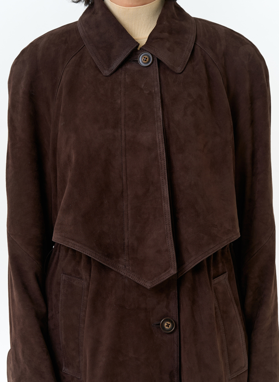 Женский плащ из натуральной замши