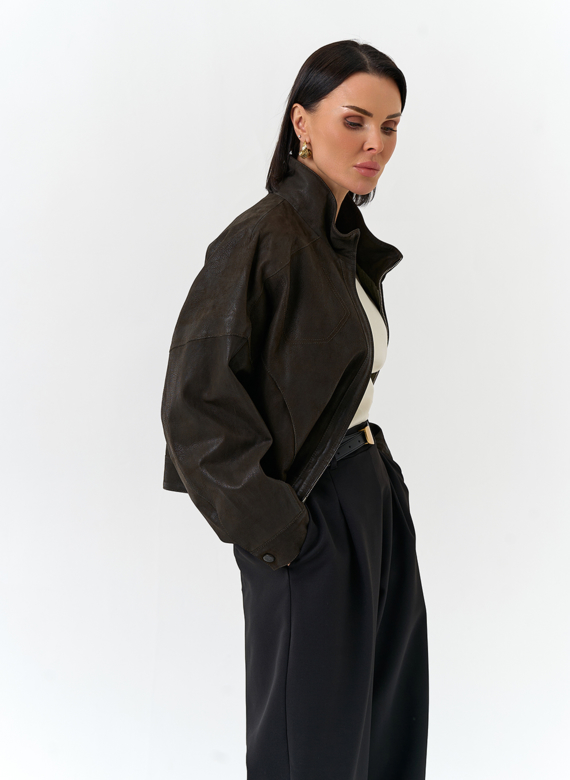 Женская двухсторонняя куртка из натуральной кожи