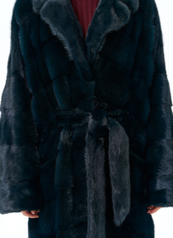Зеленая шуба из норки