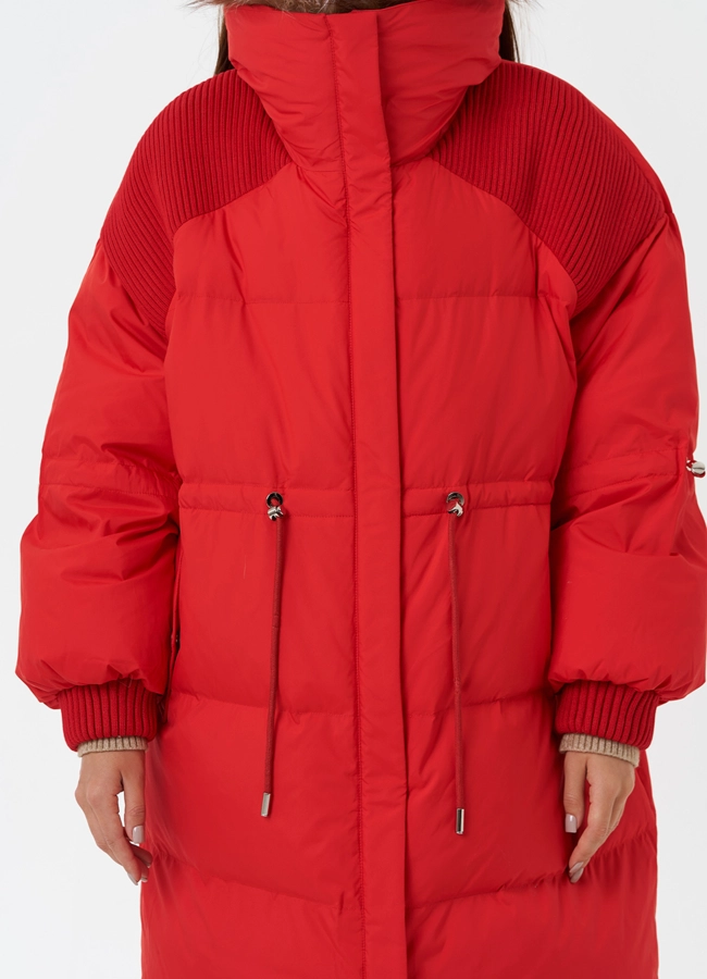 Пуховик с мехом лисы модель № 28828 универмаг малина