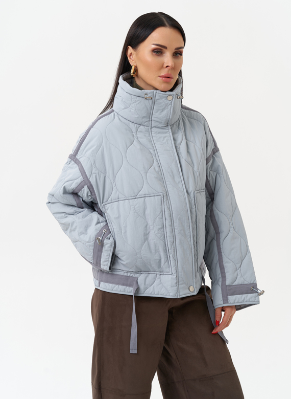 Короткая куртка с воротником стойкой