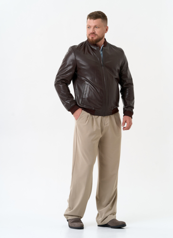 Мужская куртка бомбер из натуральной кожи