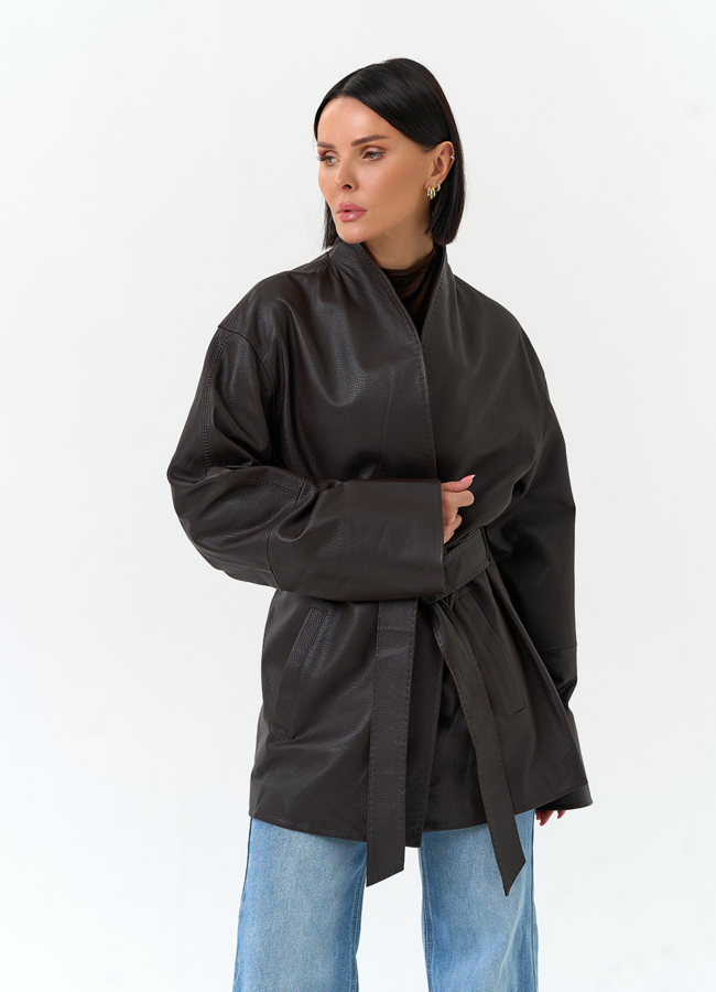 Женский жакет кимоно из натуральной кожи модель № 33116 универмаг малина