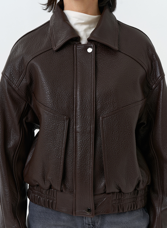 Женская куртка бомбер из натуральной кожи